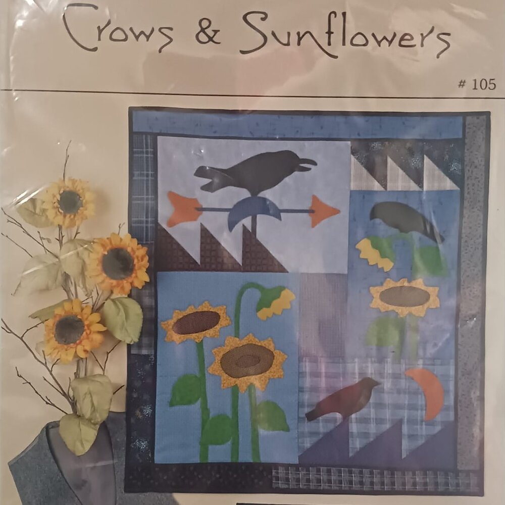 Crows & Sunflowers Applique Wall Quilts, and Vest Pattern #105 by Wild Goose Cha